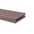 Close-up of a 2-inch Walnut alcove floating shelf in Clear Coat showing the natural walnut grain and open end designed for side cleat installation.