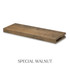 2-inch Maple alcove floating shelf in Special Walnut with a deep brown finish and visible natural wood grain.