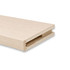 Close-up of a 2-inch Maple alcove floating shelf in Clear Coat showing the natural maple grain and open end for side cleat installation.