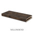 3-inch Superior Alder alcove floating shelf in Willowbend with a rich brown finish and natural variation in the wood grain.