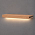 3-inch box construction Red Oak LED-lit alcove shelf with recessed hardwired lighting underneath and an open end for a custom-fit installation.