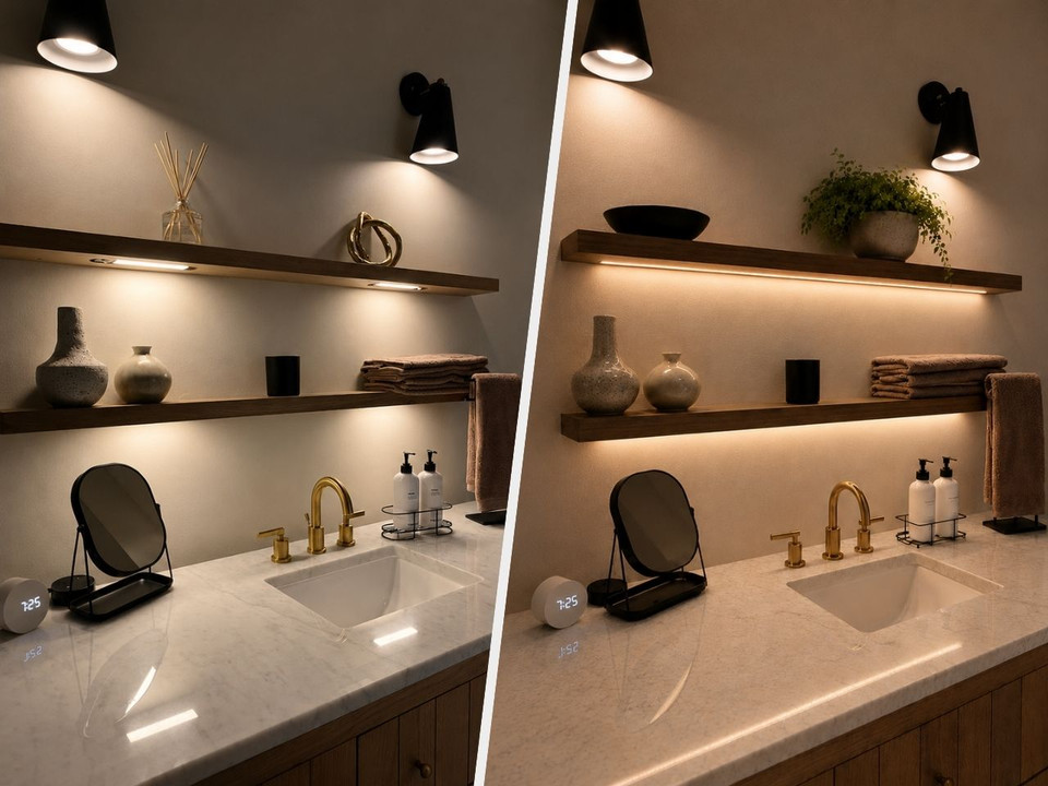 Hard Wired vs. Battery LED Floating Shelves: What Homeowners Need to Know Before Buying