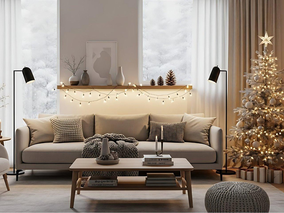 Glow and Grow: One-Day Lit Floating Shelves for a Festive Living Room Refresh