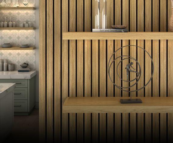 2 Inch White Oak Wood Wall Shelf