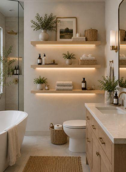 Lit Floating Shelves
