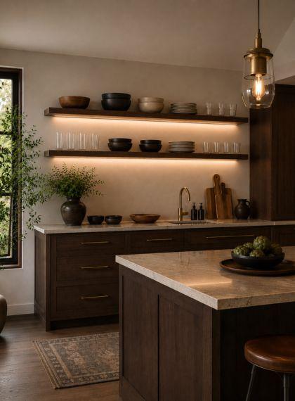 Lit Floating Shelves