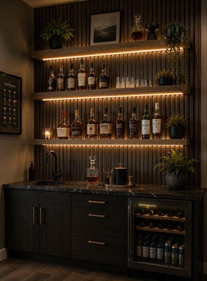 Lit Floating Shelves