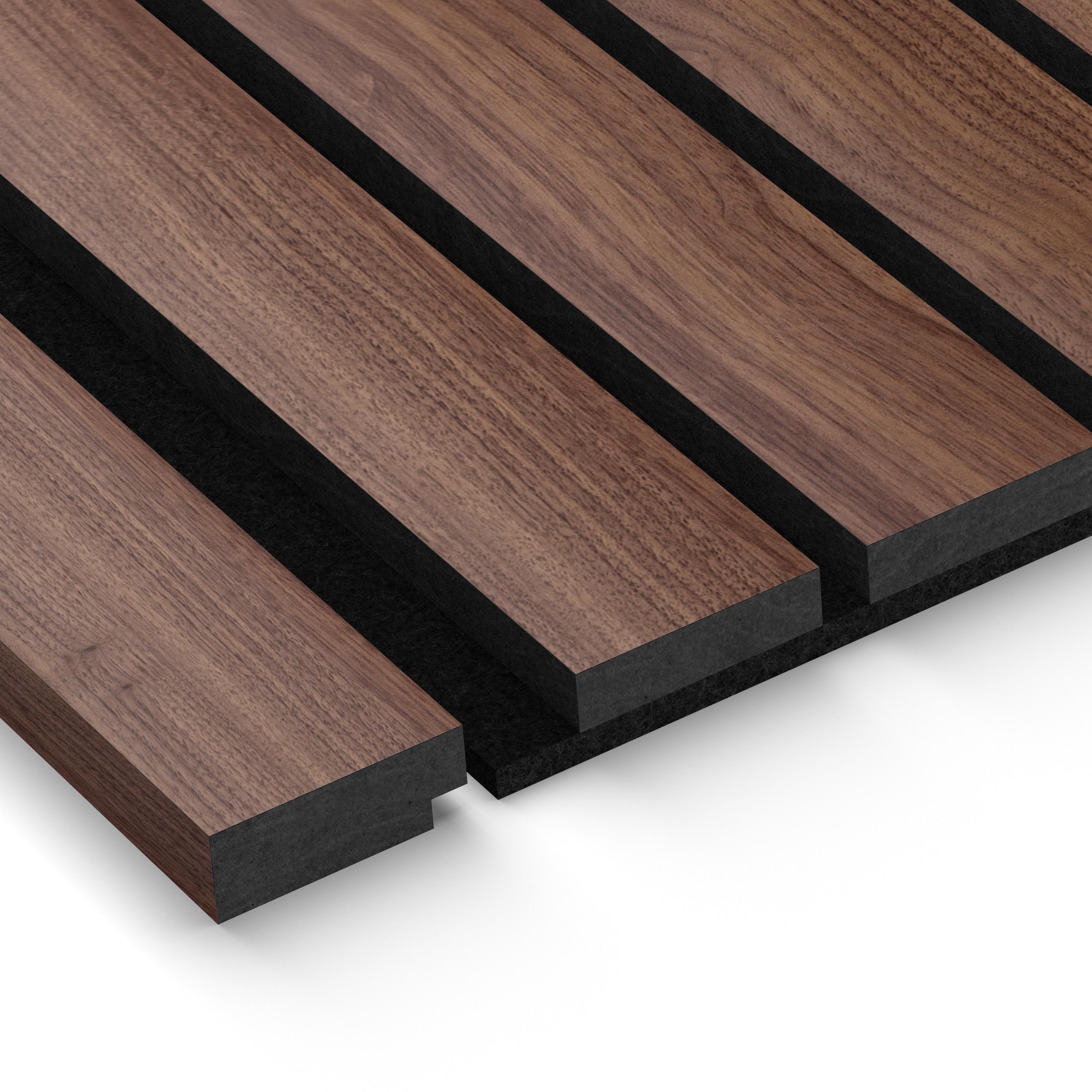 Walnut acoustic wood slat wall panel