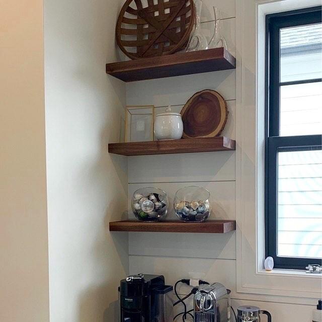 Walnut Floating Shelves