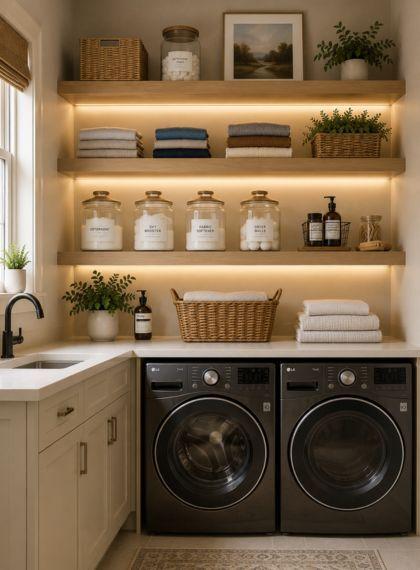 Lit Floating Shelves