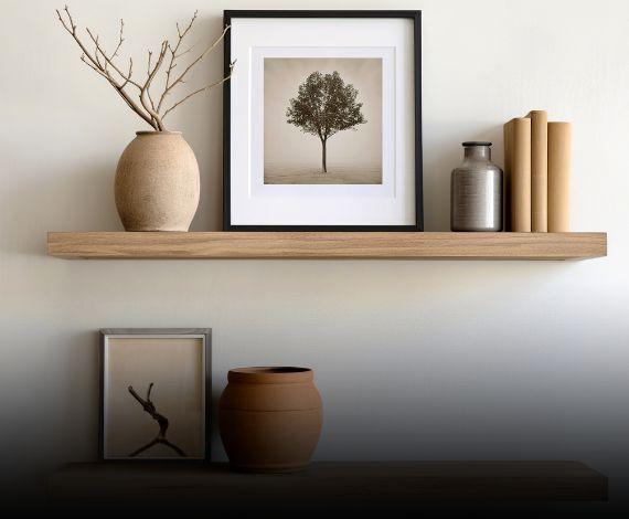 Natural Alder Wooden Shelves Floating