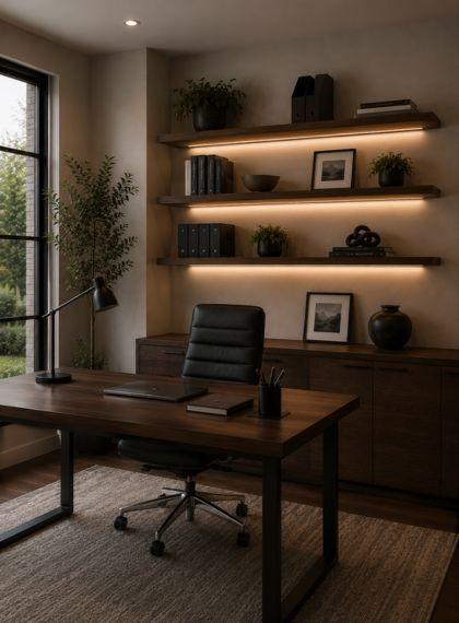 Lit Floating Shelves