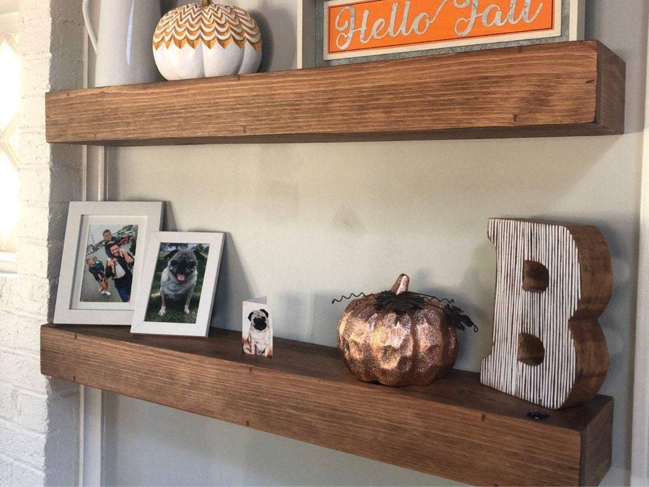 Elevate Your Floating Shelves with Autumn Decor - J Thomas Home, image size:1280x960