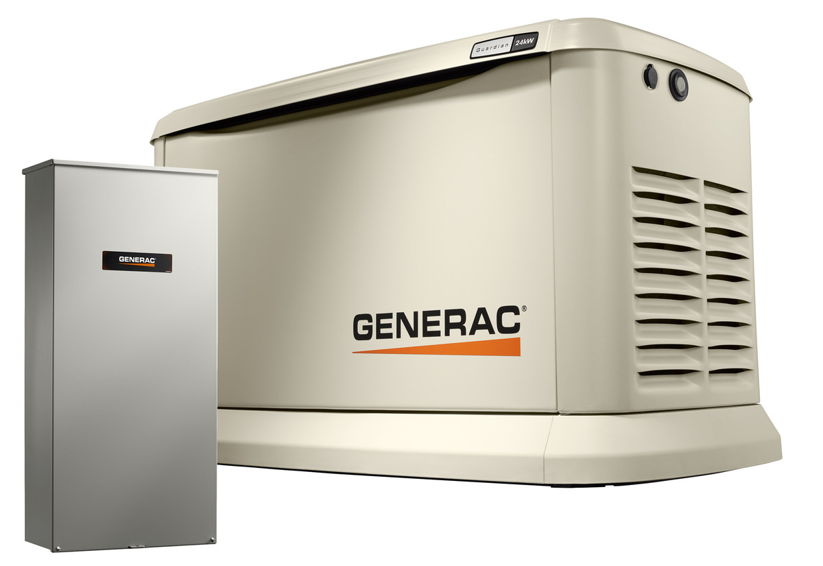Generac 7210 Guardian 24kW Wi-Fi Home Standby Generator 1ph Alum Enclosure, 200SE Nema 3R ATS