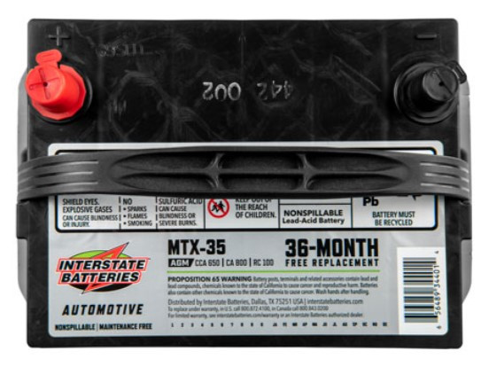 Quality Generac 12V MTX-35 AGM Air Cooled Battery | Nationwide Generators