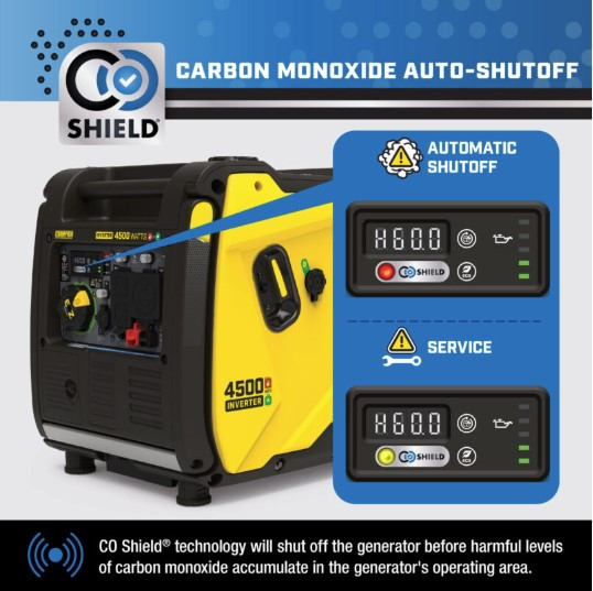 Champion 4500 Watt 201319 Dual Fuel Inverter w/CO Shield Portable