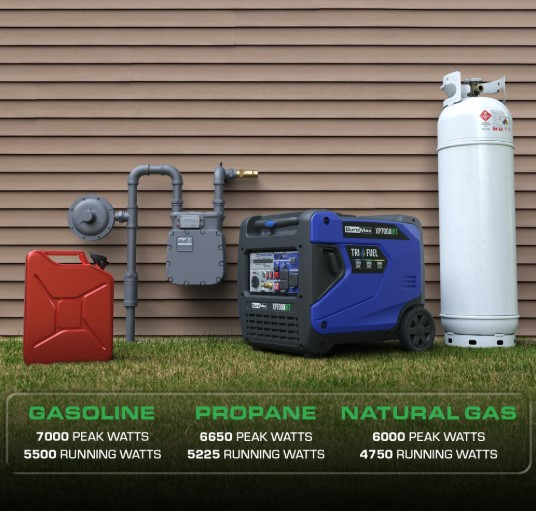 DuroMax XP7000iHT 7,000 Watt Tri-Fuel Portable Generator