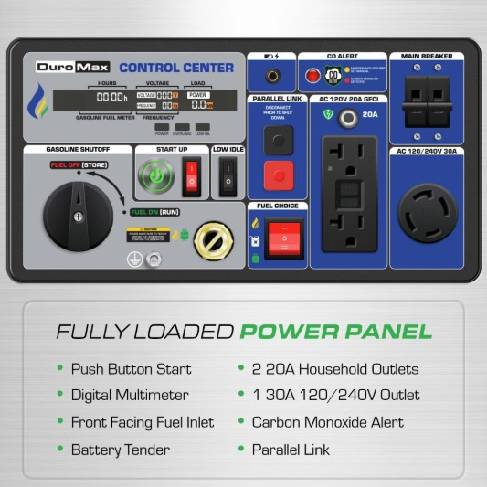 DuroMax XP7000iHT 7,000 Watt Tri-Fuel Portable Generator