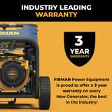Firman T08072 Portable 10,000 Watt TRI FUEL Generator w/Electric Start and CO Alert