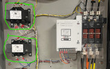 RTS 277/480V 3ph Internal Photo - Showing 2 - Step-Down Transformers for 240V 3ph.