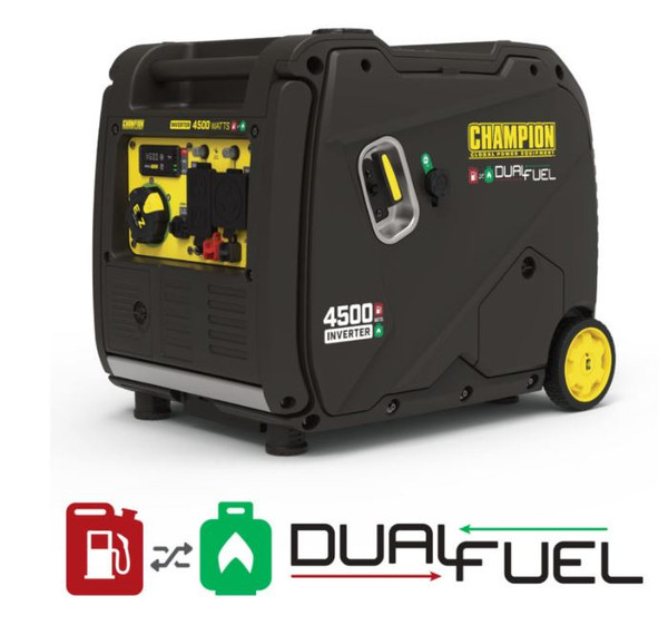 Champion 4500 Watt 200991 Dual Fuel Inverter Generator w/ParaLINK (+CO  SHIELD)