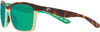 Costa Del Mar Women's Anaa Polarized Rectangular Sunglasses -GREEN/TORTOISE