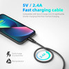 iPhone Charger 3Pack 10FT Braided Lightning Cable Fast Charging - Black/White