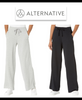 3853MX Hanes Alternative Cotton Modal French Terry Wide Leg Pants Black XS