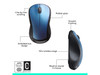 Logitech M310 910-001917 Peacock Blue 3 Buttons 1 x Wheel USB RF Wireless