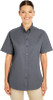 M582W Harriton Ladies Foundation 100% Cotton Short-Sleeve Twill Shirt New