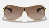 Ray-Ban RB3471 unisex sunglasses - Brown Lense/Polished Gold Frame