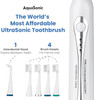 AquaSonic Home Dental Center Rechargeable Power Toothbrush Smart Flosser - White
