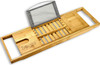 Tregini Luxury Bathtub Adjustable Bamboo Wood Tray Caddy - Brown