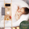 Tregini Luxury Bathtub Adjustable Bamboo Wood Tray Caddy - Brown