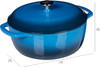 Amazon Basics Enameled Cast Iron Covered Round Dutch Oven, 4.3-Quart - Blue