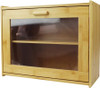 HOME BASICS 2 Tier Bamboo Bread Box Peek Acetate Window BB37221 - Natural