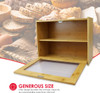 HOME BASICS 2 Tier Bamboo Bread Box Peek Acetate Window BB37221 - Natural