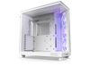 NZXT H6 FLOW RGB Compact Dual-Chamber Mid-Tower Airflow Case, White, CC-H61FW-R1
