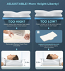 Emircey Adjustable Neck Cervical Memory Foam Pillows WHITE QUEEN EDK010AQ