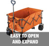 Bliss Hammocks 36in Collapsible Beach Wagon BHW-100-AL - Amber Leaf/Orange