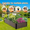 GREENER Galvanized Raised Garden Bed Outdoor - 6x3x1.42 ft - Wood Grain