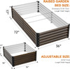 GREENER Galvanized Raised Garden Bed Outdoor - 6x3x1.42 ft - Wood Grain