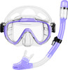 Zipoute Snorkel Dry Top Snorkeling Gear for Adults Panoramic Anti-Leak - PURPLE