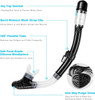 Zipoute Snorkel Dry Top Snorkeling Gear for Adults Panoramic Anti-Leak - BLACK