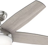 Hunter Avia 2 LED Light 52" Brushed Nickel Light Gray Oak Blades CC59601-A