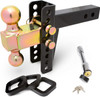 Zone Tech Adjustable Trailer Hitch - Premium Quality Fits 2 Inch Receiver -BLACK