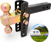 Zone Tech Adjustable Trailer Hitch - Premium Quality Fits 2 Inch Receiver -BLACK