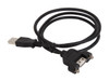 StarTech.com USBPNLAFAM3 3 ft. Black Panel Mount USB Cable A to A Black