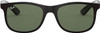 Ray-Ban Junior RJ9062S Child Square Sunglasses - Green lens/Matte Black Frame