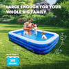 FUNAVO Inflatable Swimming Pools 100" X71" X22" Family Swimming Pool - BLUE